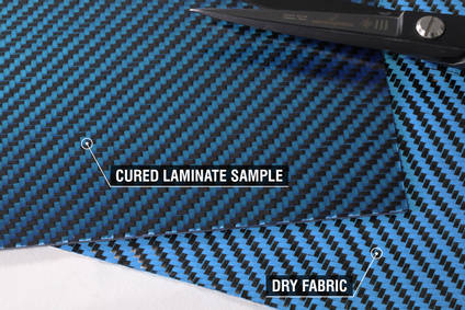 Appearance of Blue Carbon Fibre Fabric Once Laminated