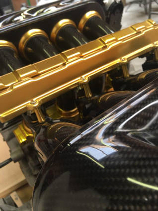 RPE V8 Carbon Fibre Engine Inlet Manifold Design Close Up