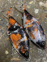 Robinson Fishing Black and Orange Lures Thumbnail