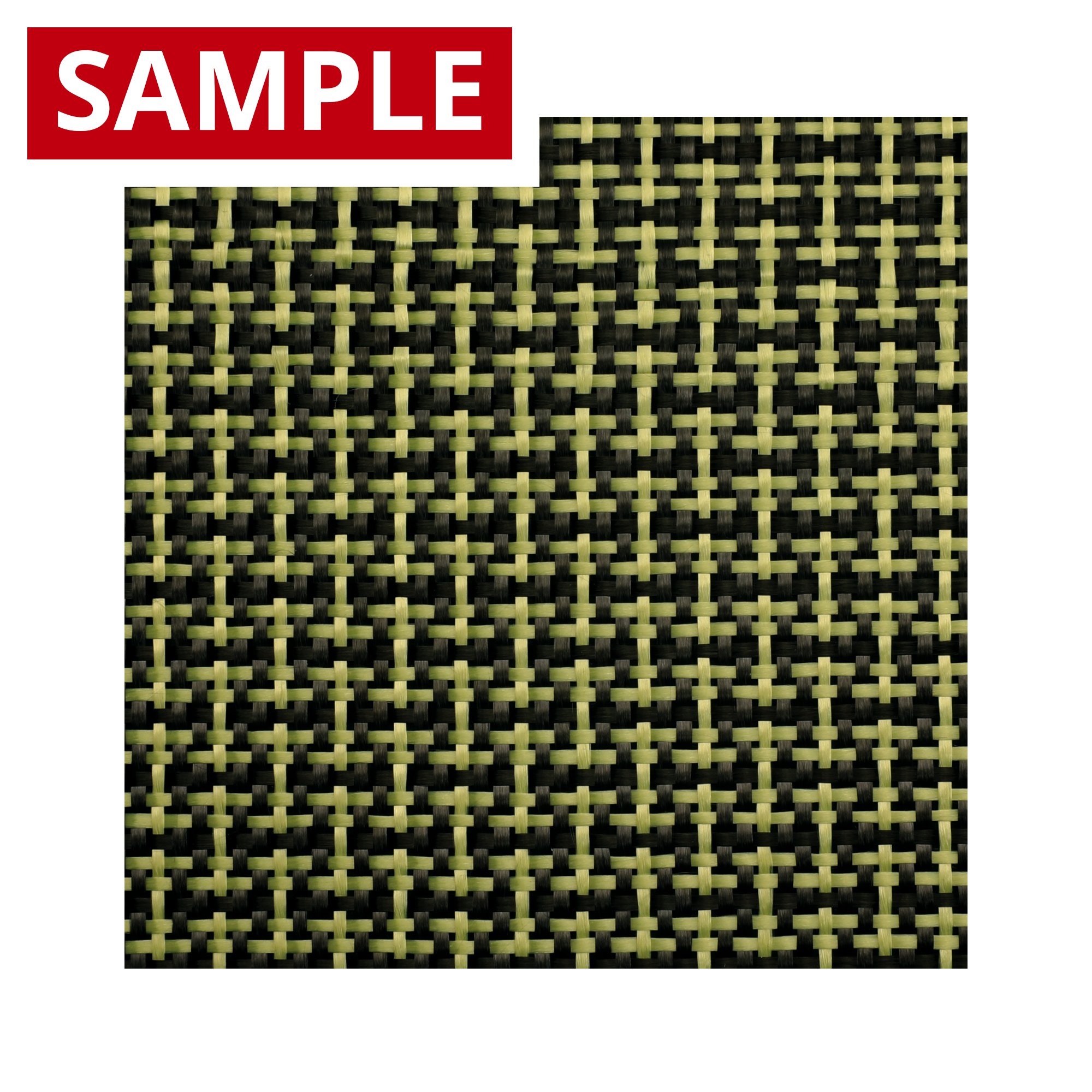 Carbon Kevlar Hybrid Fabric Cloth Plain Weave - SWATCH SAMPLE