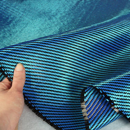 Blue Carbon Fibre Cloth 2x2 Twill In Hand