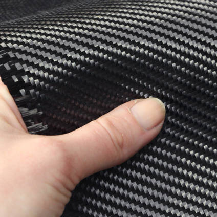 240g 2x2 Twill 3k Carbon Fibre Cloth In Hand Closeup