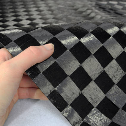 25mm Spread-Tow Plain Weave Carbon Fibre In Hand