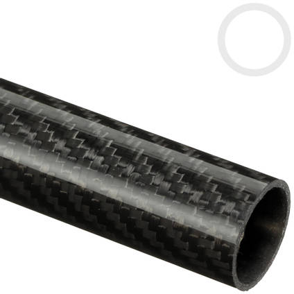 25mm (22mm) Woven Finish Roll Wrapped Carbon Fibre Tube
