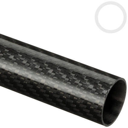 25mm (23mm) Woven Finish Roll Wrapped Carbon Fibre Tube