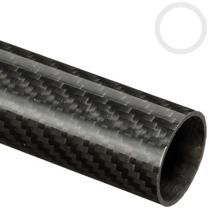 30mm (27mm) Woven Finish Roll Wrapped Carbon Fibre Tube