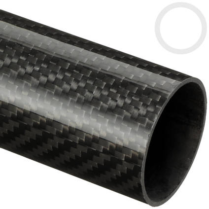 40mm (37mm) Woven Finish Roll Wrapped Carbon Fibre Tube