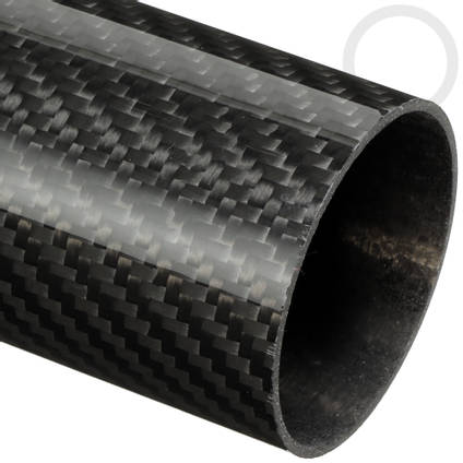 50mm (47mm) Woven Finish Roll Wrapped Carbon Fibre Tube