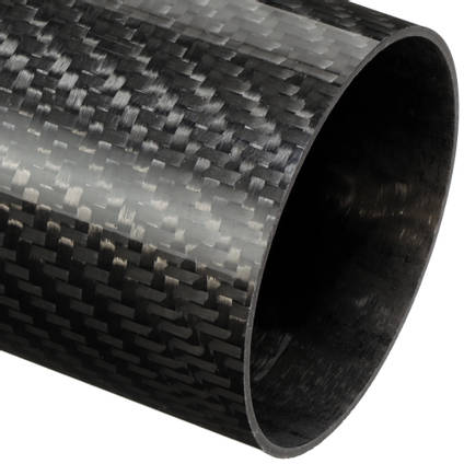 60mm (57mm) Woven Finish Roll Wrapped Carbon Fibre Tube