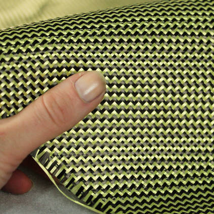 210g 3x1 Twill 3k Carbon Kevlar Cloth In Hand Closeup