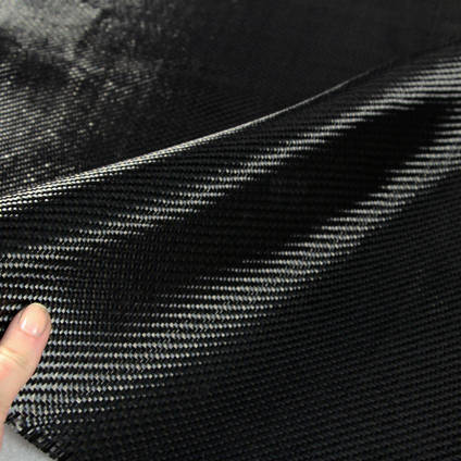 200g 2x2 Twill Carbon Black Twaron Cloth In Hand