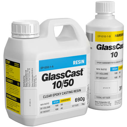 GlassCast 10 Clear Epoxy Casting Resin 1kg Kit
