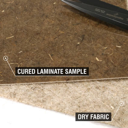 300g Non-Woven Flax Fibre Cured Laminate Sample