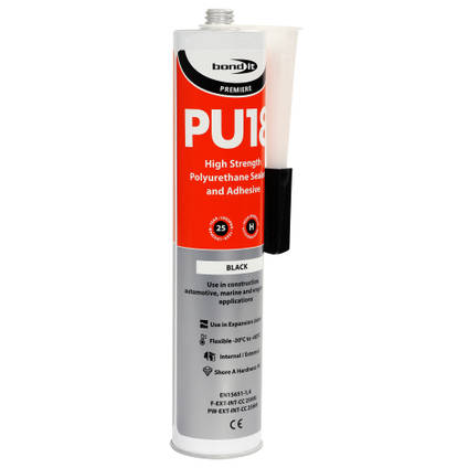 PU18 Black Flexible Polyurethane Adhesive 350ml