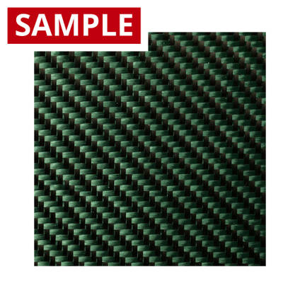 210g 2x2 Twill 3k Carbon Fibre Green - SAMPLE