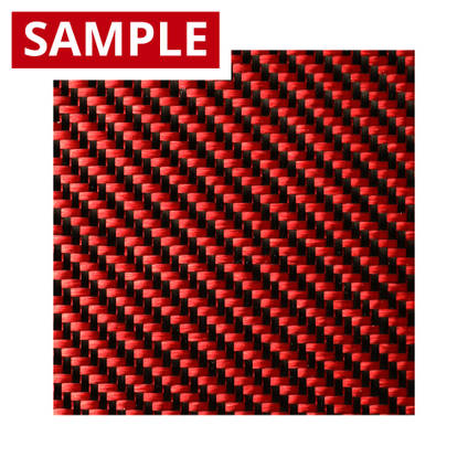 210g 2x2 Twill 3k Carbon Fibre Red - SAMPLE
