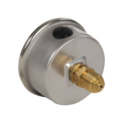 Glycerine-Filled Vacuum Gauge 1/4" BSP Rear Entry - Shown from the Bck