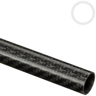 16mm (14mm) Woven Finish Roll Wrapped Carbon Fibre Tube Thumbnail