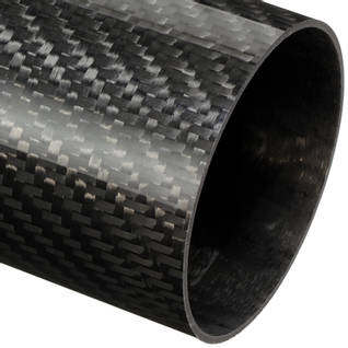 60mm (57mm) Woven Finish Roll Wrapped Carbon Fibre Tube Thumbnail