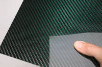 Green Carbon Fibre Cloth 2x2 Twill Cured Laminate Sample Thumbnail