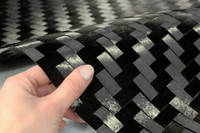 15mm Spread Tow 2x2 Twill Carbon Fibre Cloth In Hand Closeup Thumbnail