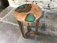 Emerald Green SHIMR and Walnut Table by ManorWood Designs Thumbnail