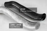 Example of a metal mandrel cast from LM95 Low-Melt Alloy, used to produce a prepreg carbon fibre tube using XPREG XC130 prepreg carbon fibre. Thumbnail