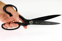 Professional 10 Inch Kevlar Shears Left Handed in Hands Thumbnail